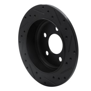 Jeep Liberty Brake Rotor (1) - Rear Left - R1 Concepts - Drilled & Slotted - Black - `03-`07